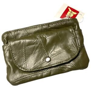 Olive Green English Leather Coin Purse – New
